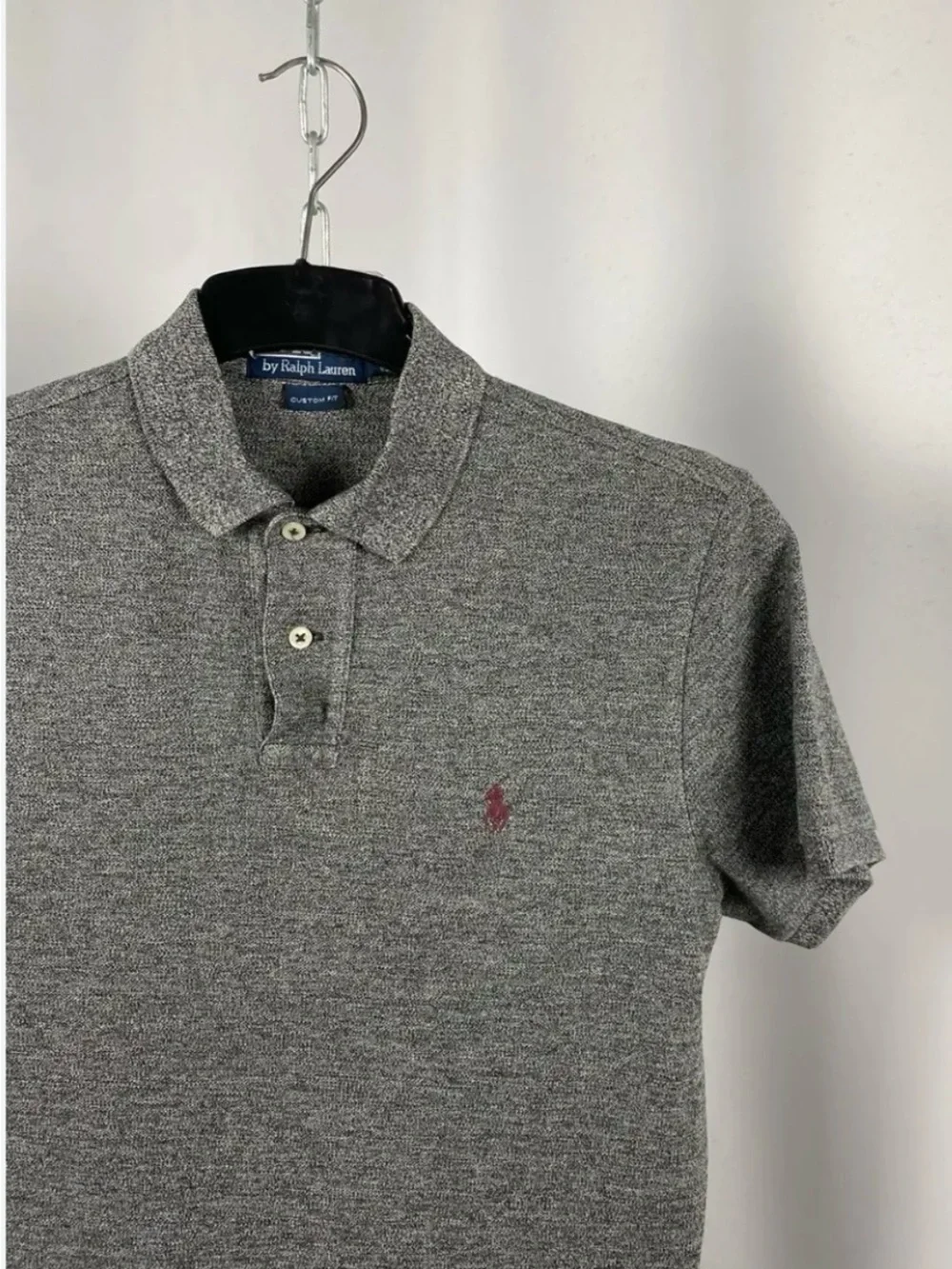 Ralph Lauren Gray Polo with Maroon Pony Logo